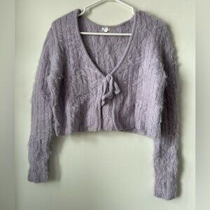 Garage‎ Fluffy Tie Up Lilac Cardigan